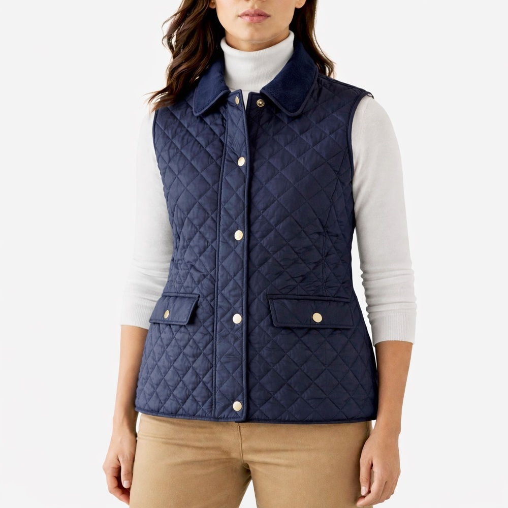 NWT Ralph Lauren Button Down Quilt Vest Navy M​